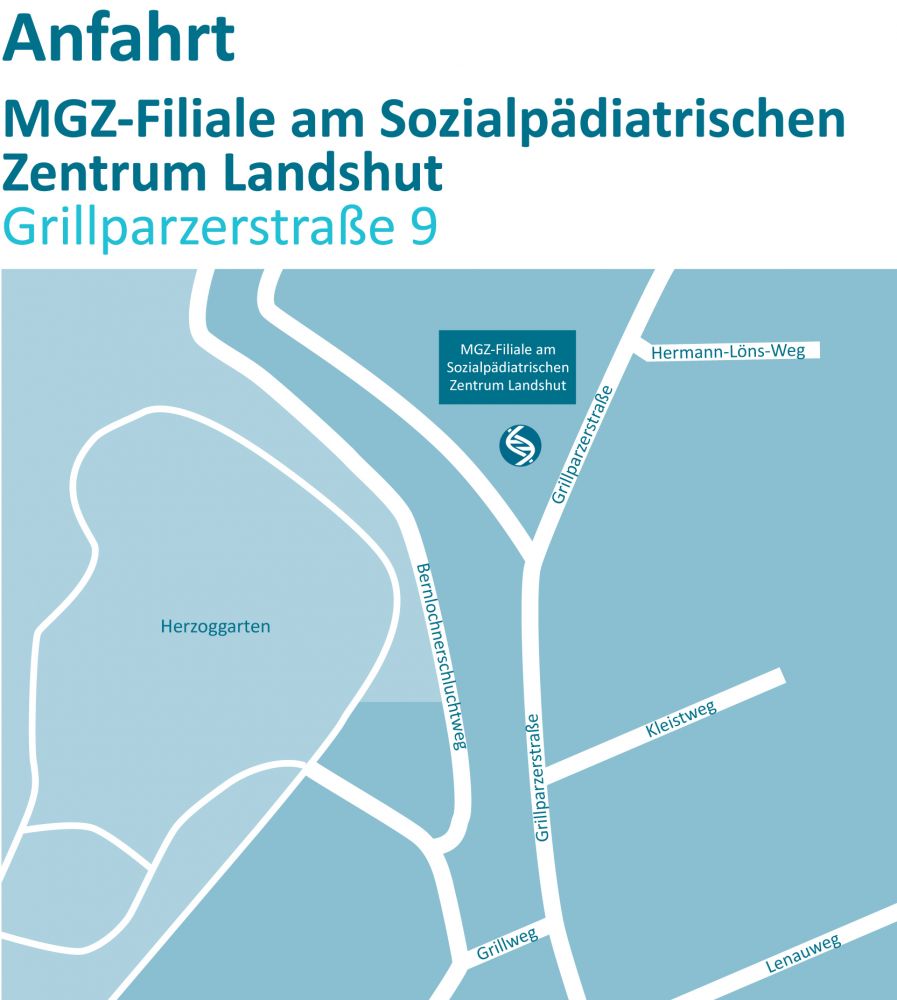Anfahrtskarte der MGZ-Filiale in Landshut