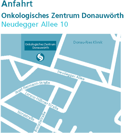 Anfahrtskarte der MGZ-Filiale in Donauwörth